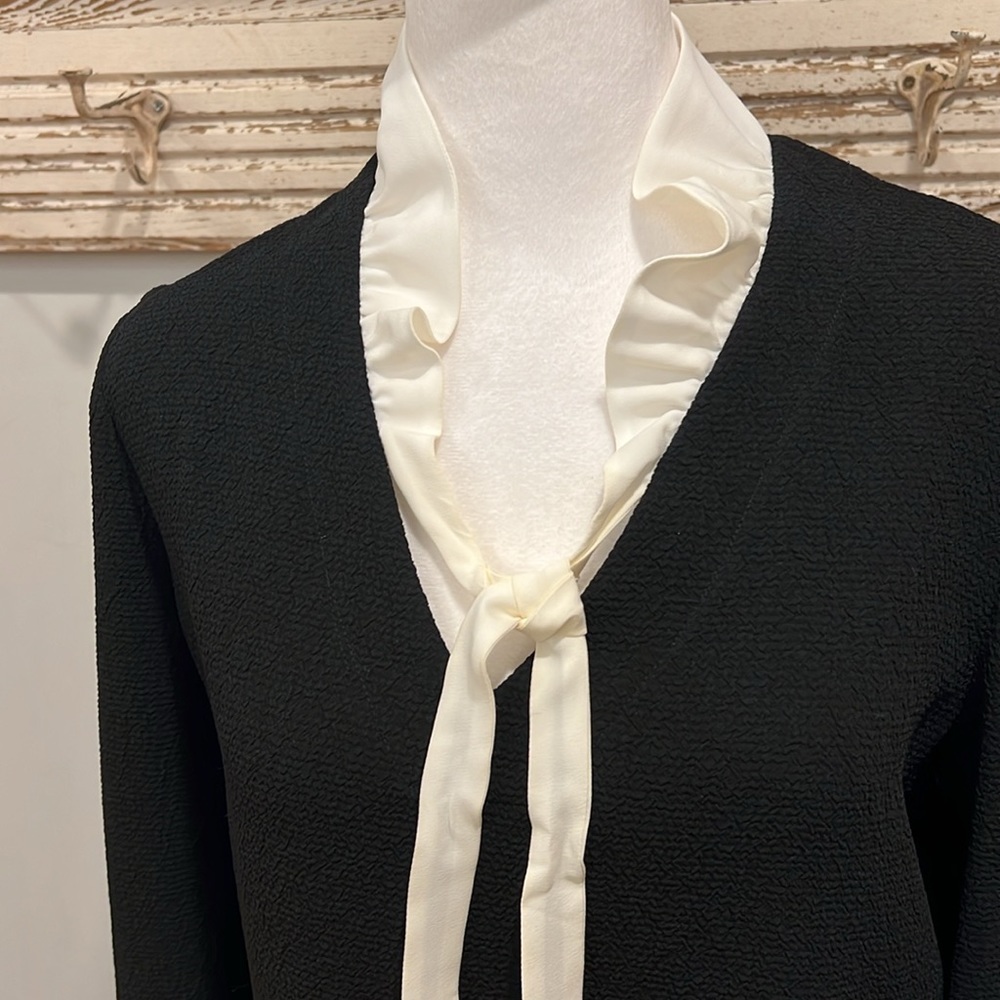 Sandro NWT black dress with white collar size 2 - Picture 4 of 11
